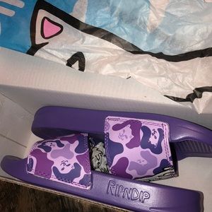 ripndip purple camo slides